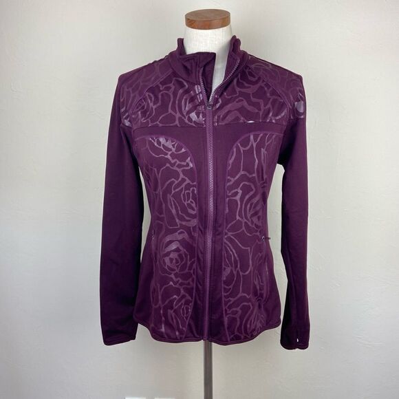 Fabletics Jojo Full-Zip Vented Athleisure Jacket - Burgundy Rose - Picture 2 of 7